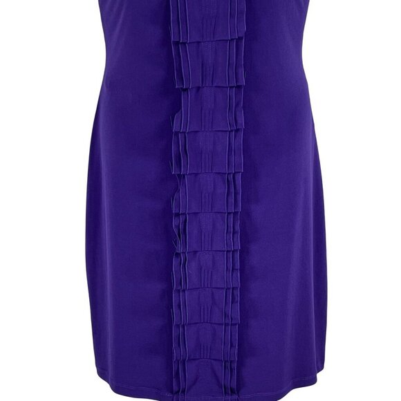 Calvin Klein NWT Womens 14 Purple Sleeveless Cascading Ruffles Dress Stretchy - Picture 4 of 15